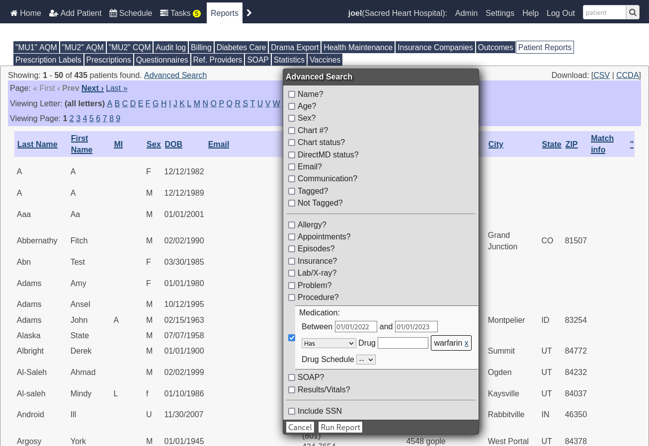 Reports screenshot