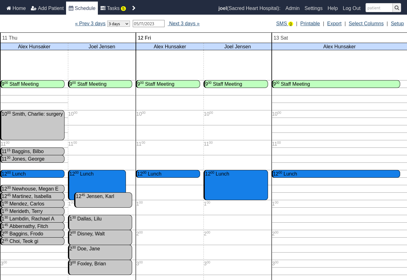Scheduler screenshot